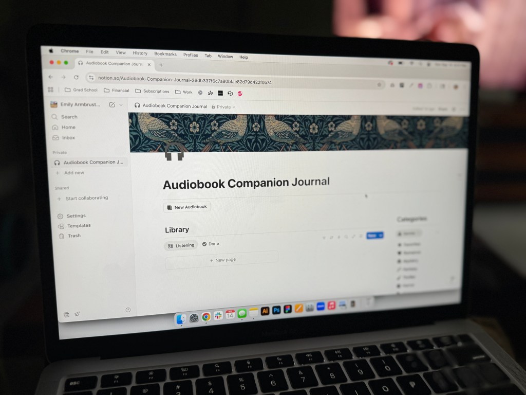 Audiobook Companion Journal: Week 1 Build&nbsp;Progress